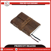 Carnet en cuir véritable style spirale, reliure thermique, 240 pages, bords festonnés et broderie – Meilleur prix – Vente flash