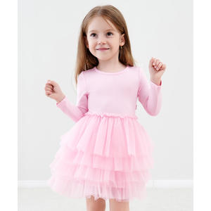 Vestido de Tul con Mangas Largas y Cintura Natural para Niñas de 2 a 6 Años, Estilo Línea A, en Bambú - Product Image 5