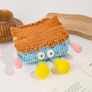 Caja de pañuelos de ganchillo con monstruo de ojos grandes, decoración de almacenamiento de felpa linda y divertida para bodas/cumpleaños y el hogar - Product Image 4