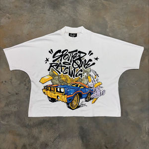 แฟชั่นใหม่เสื้อยืดผู้ชายผ้าฝ้าย100% เฮฟวี่เวทหลวมๆย้อนยุค250gsm โอเวอร์ไซส์ลายพิมพ์โลโก้ออกแบบได้ตามต้องการ - Product Image 4