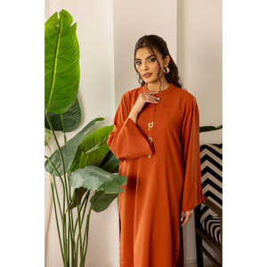 Ensemble coordonné pour femme en tissu Dobby teint effet rouille, comprenant un blazer et une jupe en lin au-dessus du genou, tailles XS et XXS disponibles, MOQ 3 pièces - Product Image 5