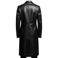 Manteau long pour homme en cuir de vache véritable noir, épais, écologique, à séchage rapide, fait main, style hiver, par Maximize Wear