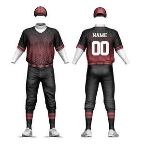 Nouvel arrivage d'uniformes de baseball pour hommes dernier modèle ENSEMBLE d'uniformes de baseball à sublimation de couleur unie et de taille personnalisée à bas prix - Product Image 2