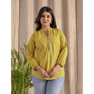 Yellow Ladies' Top Front Buttons Simple Formal Style XL Size Poplin <b>Silk</b> Chiffon Linen Knitted Fabrics Loose Fit Striped Pattern - Product Image 1