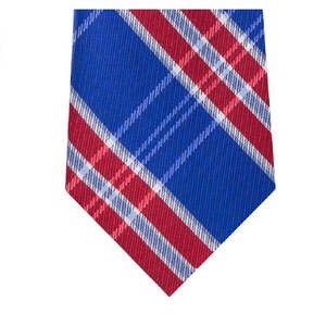 For Tommy for Hilfiger Men's Vincent Plaid <b>Tie</b> Luxury Floral Jacquard Design Custom Blue-Red Business/Formal/Party One Size Gift - Product Image 2