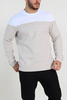 Desain Terbaik Terbaru Sweatshirt Pria Anti Air Bahan Fleece Polyester/Katun Desain Blok Warna Terbaru Tahan Lama Pemasok Pabrik