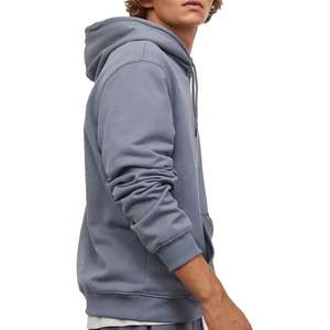 เสื้อฮู้ดลำลองโอเวอร์ไซส์สำหรับผู้ชายเสื้อมีฮู้ดธรรมดาโอเวอร์ไซส์ออกแบบโลโก้ได้ตามต้องการสไตล์ฮิปฮอปสตรีทแวร์ไหล่ตก - Product Image 3