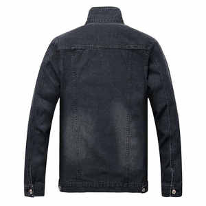 Veste en jean délavé vintage pour hommes, streetwear décontracté, manteau en jean bleu déchiré, fournisseur de conception personnalisée, vente en gros - Product Image 4