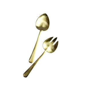 Juego de servidor de ensalada de latón grabado de diseñador con artesanía fina ideal para ensaladas gourmet y platos decorativos - Product Image 2