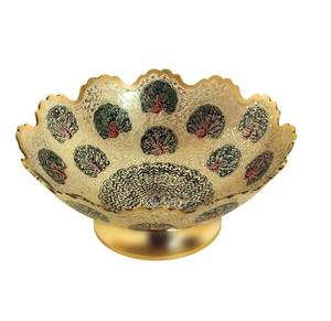 Bol à fruits en métal en laiton Bol en métal de style antique Table à manger Pièce maîtresse Décoration dorée Bols de nourriture pour légumes. - Product Image 1