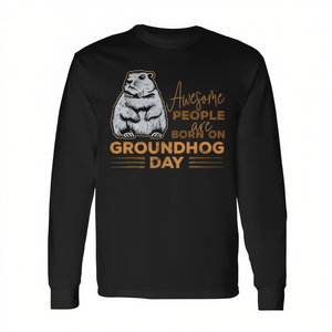 Fantastica maglietta a maniche lunghe a tema Groundhog Day per chi è nato a Groundhog Day, ideale per promozioni - Product Image 3