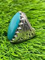 Cadeau de Noël : Bague en argent sterling de haute qualité, certifiée IGI, avec émeraude naturelle Neeshapuri Feroza taille émeraude, sertie à griffes, style Art Déco, pour les fêtes