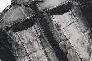 Vestes en jean pour hommes Tissus en denim délavé vintage personnalisés Vestes pour hommes - Product Image 4
