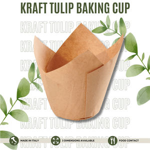 Papel desechable a prueba de grasa personalizable hecho en Italia, taza para hornear de tulipán Kraft, revestimientos para magdalenas, envoltorios de diferentes tamaños - Product Image 2