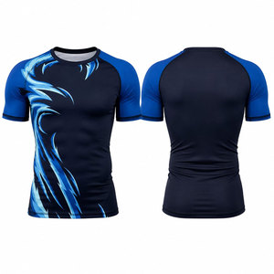 Chemise à manches courtes pour homme, anti-UV, bleu, imprimé tribal, séchage rapide, polyester, pour activités de plein air - Product Image 1