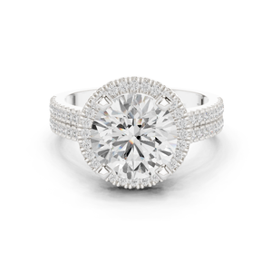 Anillo de moissanita de 10K con diseño de Halo oculto Joyería de lujo - Product Image 3