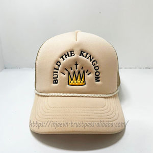 Casquette de sport 5 panneaux de haute qualité pour adultes, chapeau de camionneur en mousse en gros avec logo personnalisé broderie à plat, vendeur fabriqué au Vietnam - Product Image 1