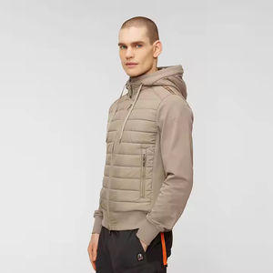 Veste matelassée hybride d'hiver pour homme, nouvelle conception, haute qualité, manches longues, légère, en lin et laine, avec capuche - Product Image 3
