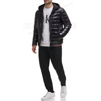 Veste d'hiver matelassée élégante pour homme, de haute qualité, rembourrée de coton, légère, en toile, col montant, à capuche, imperméable