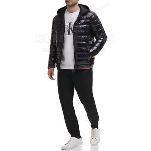 Blouson d'hiver matelassé élégant pour homme, en toile légère de haute qualité, rembourré de coton, avec col montant et capuche, imperméable, pour l'extérieur - Product Image 5