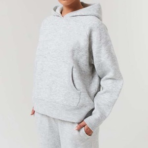 <b>Women's</b> Custom Eco-Friendly Plain Two-Piece Set Regular Fit Casual Long Sleeve Hooded Sweatpants Tracksuit Autumn 100% Cotton - Product Image 5