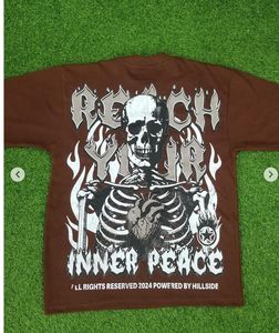 T-shirt imprimé DTG surdimensionné avec col rond manches courtes Y2K Skull Brand Plus Size Sports Short Sleeve Shirt - Product Image 5