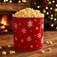Seau à Popcorn Décoratif Personnalisé en Étain Recyclé Écologique Sans Plastique Certifié EN71 pour Vente en Gros