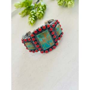 Kirk Smith Fashion <b>Cuff</b> <b>Bracelet</b> Multi-Strone & Sterling <b>Silver</b> Cluster Design - Product Image 4