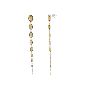 Natural gemstone <b>earrings</b> 925 <b>sterling</b> <b>silver</b> smoky quartz stone <b>drop</b> bezel set <b>earring</b> for women - Product Image 5