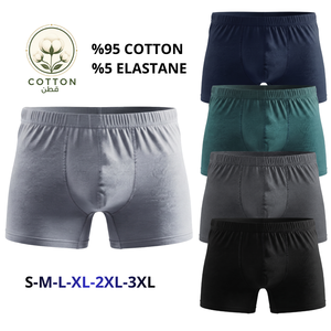 Boxers mi-hauts en coton pour hommes, sans couture, jetables, respirants, tricotés, avec ceinture élastique confortable - Product Image 1