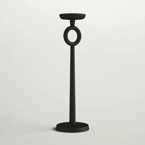 Aluminum <b>Pillar</b> <b>Candle</b> Holder Matt <b>Black</b> Narrow Design <b>Candle</b> Stand for Home Christmas Party Tabletop Decoration - Product Image 3