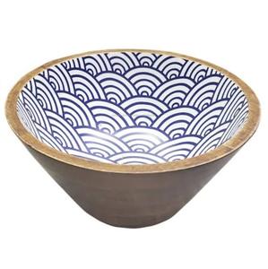 Tazón de Madera para Servir Ensaladas con Forma Redondeada y Estampado de Adhesivos, Tazón de Madera Decorativo para Mesa de Boda a un Precio Asequible - Product Image 4