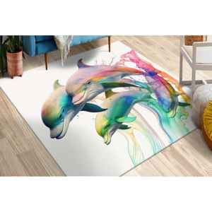 Tapis Dauphin, Tapis Dauphin Adorable, Tapis Coloré, Tapis Animalier, Tapis Personnalisé, Tapis Doux à Poils Longs - Product Image 1