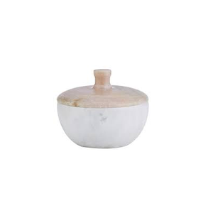 Forme ronde marbre épices assaisonnements sel gardien marbre grande capacité poivre scellant bol à pincer avec cuillère de service intégrée - Product Image 5