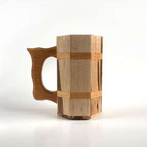 RUSTIC TOP QUALITY WOODEN BEER <b>MUG</b> <b>BAMBOO</b> HANDLE COFFEE <b>Mug</b> Office Home Business Gift Wholesale <b>Mug</b> Christmas - Product Image 2