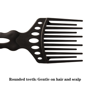 Peine Afro Pik de plástico negro africano superventas con logotipo - Product Image 4