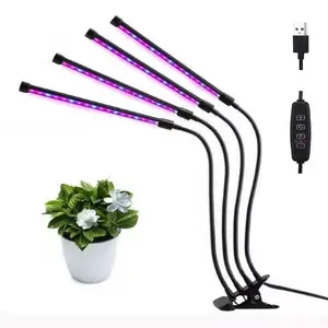 Clip de 4 cabezales LED Grow Light Full Spectrum Phytolamp Lámpara de crecimiento interior para plantas