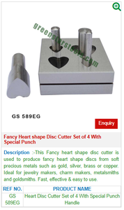 Juego de cortadores de disco en forma de corazón GREEN STARS SA de 4 punzones GS 589EG, herramientas de joyería para joyería hechas de acero - Product Image 2