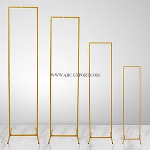 Décoration de table en métal poli or Support de harlow à fleurs Conception attrayante Support de harlow d'intérieur de grande taille au prix le plus bas - Product Image 5