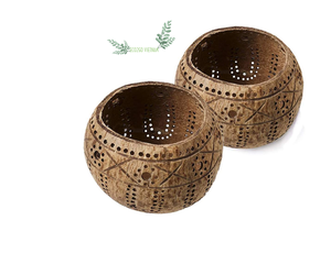 Natural and Polished Coconut <b>Shell</b> Tea <b>Light</b> Candle Holder Star High Quality and Cheap Price From Eco2go Vietnam - Product Image 5