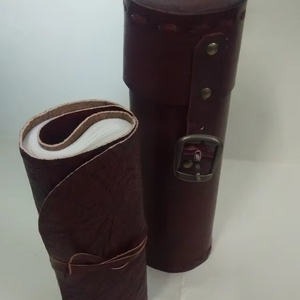 <b>Vintage</b> Handmade A5 Size Leather Box Genuine Leather Journals and Foldable Tube Case Non-Blotting Paper for Gifts and Diaries - Product Image 1