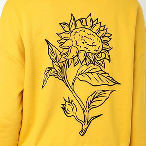 Coton personnalisé sérigraphié coton col rond surdimensionné épaules tombantes vêtements respirants sweat-shirt pour femmes pour fille - Product Image 5
