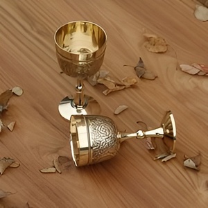 Copa de Metal de latón moderna de bajo precio, copa de vino de Color plateado y dorado brillante pulido, Ideal para suministros de Bar y vasos - Product Image 2