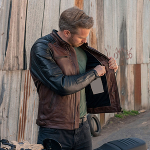 Veste de moto en peau de mouton de haute qualité Respirante Imperméable Écologique Col montant pour hommes - Product Image 5