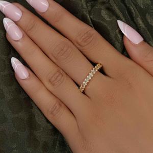 ที่ได้รับการรับรองจาก VVS เพชรที่ปลูกในห้องปฏิบัติการรูปไข่14K แหวนแต่งงานทองคำแท้เครื่องประดับหรูหราระดับไฮเอนด์สำหรับผู้หญิง - Product Image 5