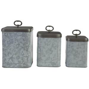 New Decorative Design Storage Box Customized Kitchen Ware Galvanize Sugar Box <b>Set</b>/2 Classic Stylish Premium Look Metal <b>Canister</b> - Product Image 2