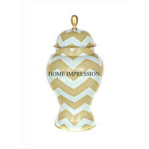 Precioso aspecto más elegante diseñador único arte creativo moderno de alto grado chapado en oro de metal hecho tarro de jengibre de proveedor indio - Product Image 5