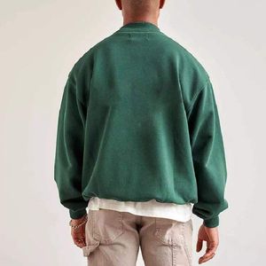 Jersey personalizado de alta calidad OEM, sudadera de algodón en blanco de felpa, cuello redondo teñido liso para la temporada de otoño, Sudadera con capucha al por mayor - Product Image 5