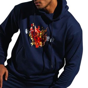 Premium Winter Thermal Drop Shoulder Hoodie Elegante Cómodo 100% Algodón Ropa informal para hombres - Product Image 1