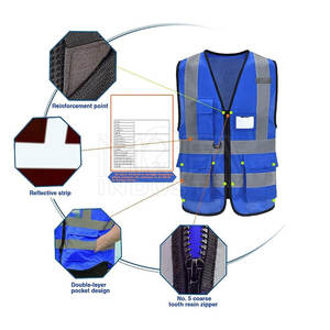 Chalecos DE SEGURIDAD reflectantes OEM para hombres Ropa de trabajo de construcción con múltiples bolsillos Chaleco de seguridad - Product Image 5